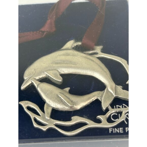 Lindsay Claire Fine Pewter Dolphin Ornament Coastal Ornament Christmas Holiday - Picture 4 of 12